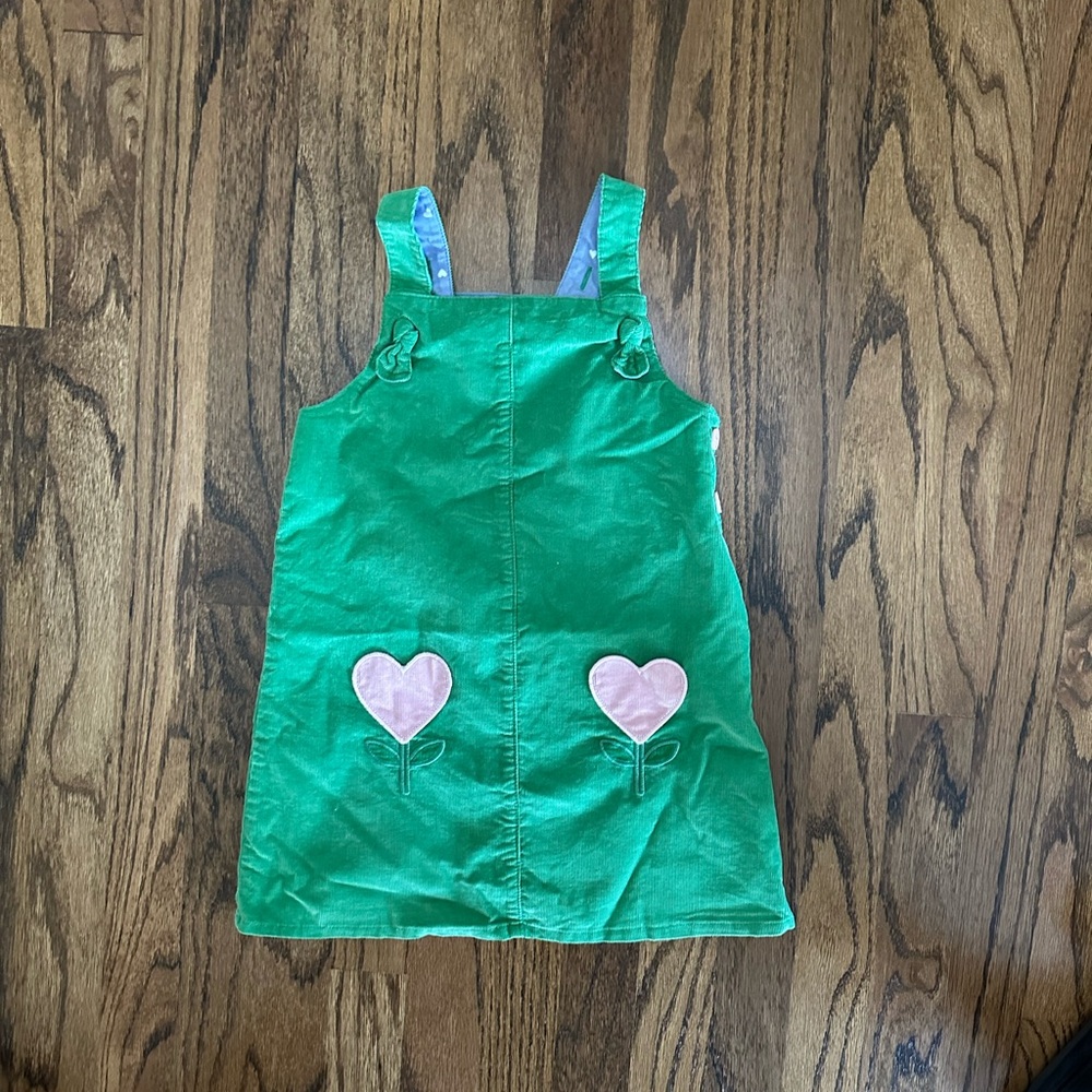 Baby Boden corduroy heart pinnie jumper dress. Boden size 3 - 4 years
